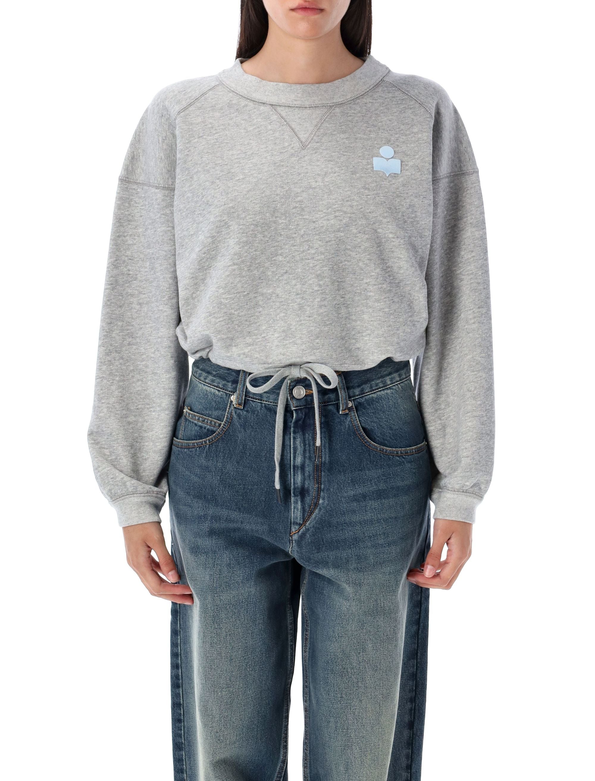 Margo cropped hoodie Grey Ice Blue Cotton Sweatshirt