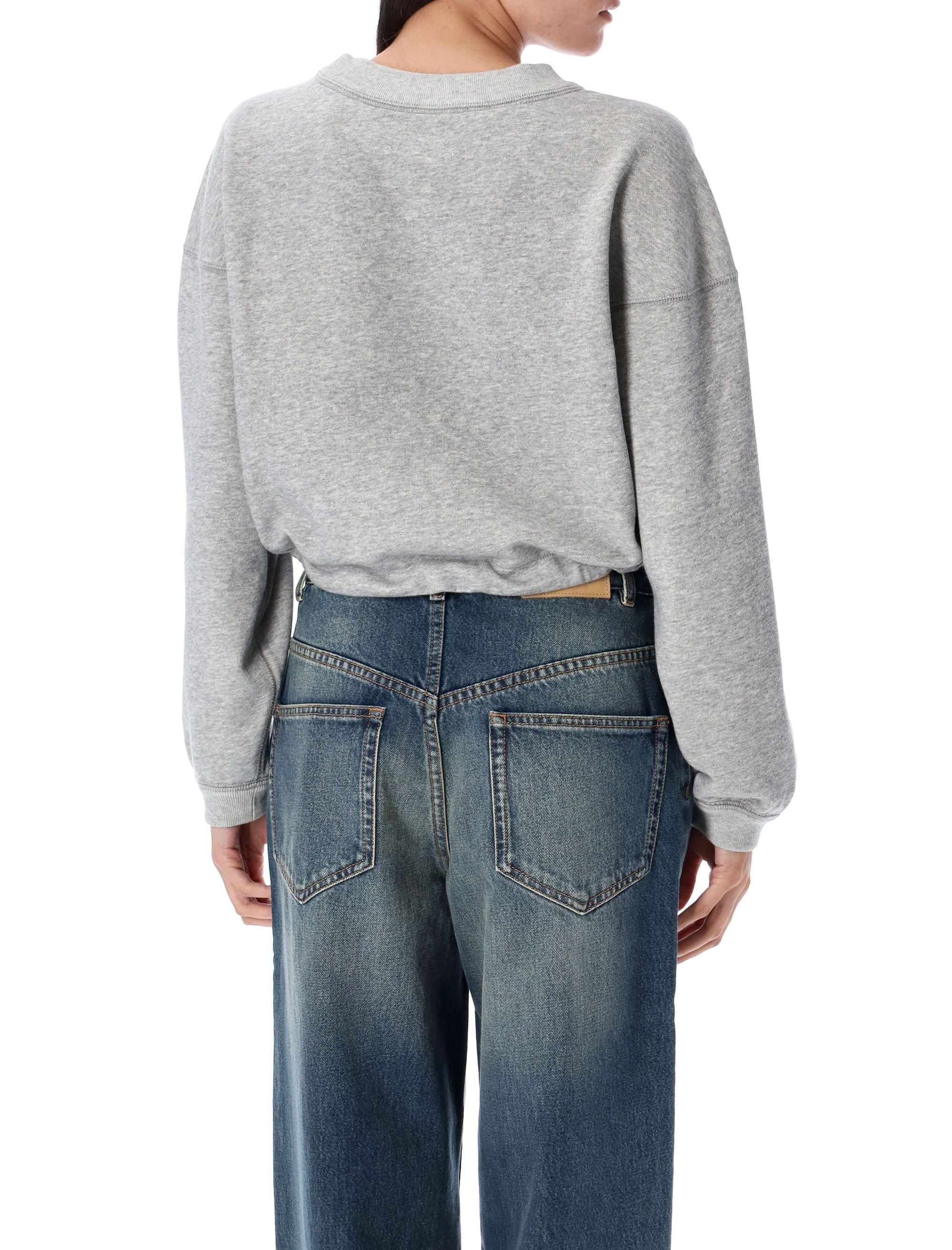 Margo cropped hoodie Grey Ice Blue Cotton Sweatshirt
