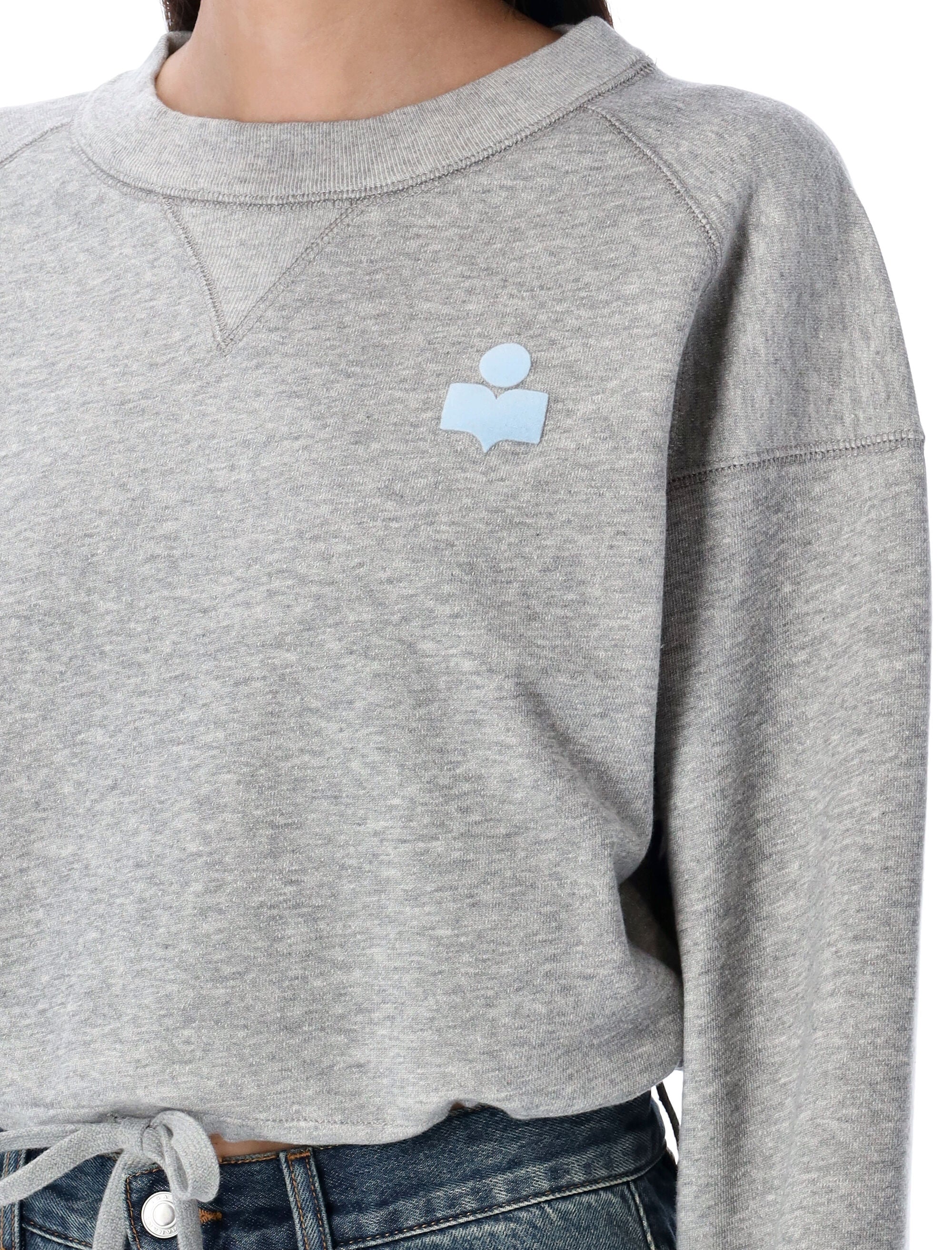 Margo cropped hoodie Grey Ice Blue Cotton Sweatshirt