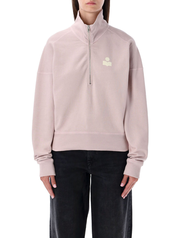 Marant Étoile zip sweatshirt Light Pink Ecru Cotton
