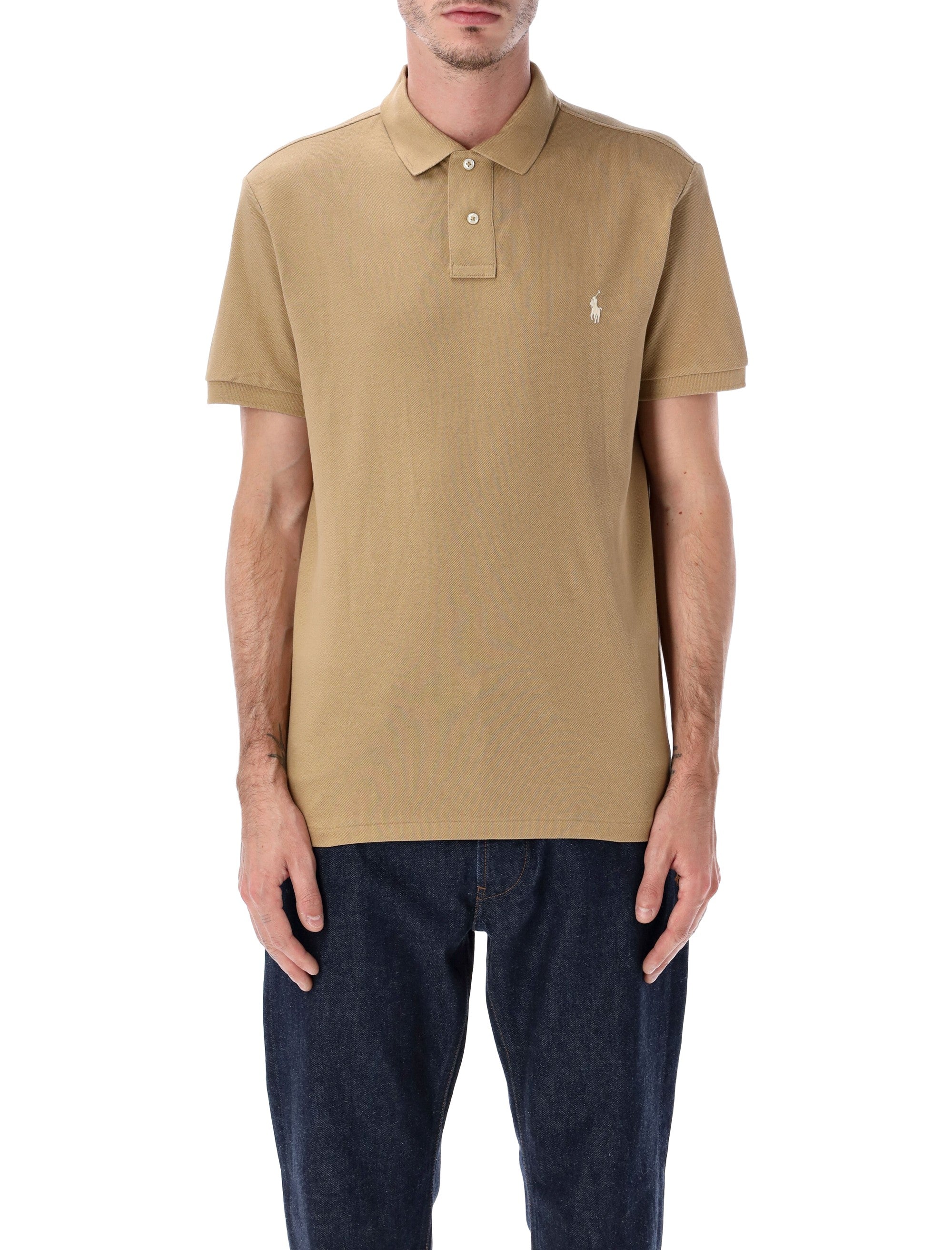 Polo Ralph Lauren slim-fit cotton piqué shirt Cafe Tan Tshirt