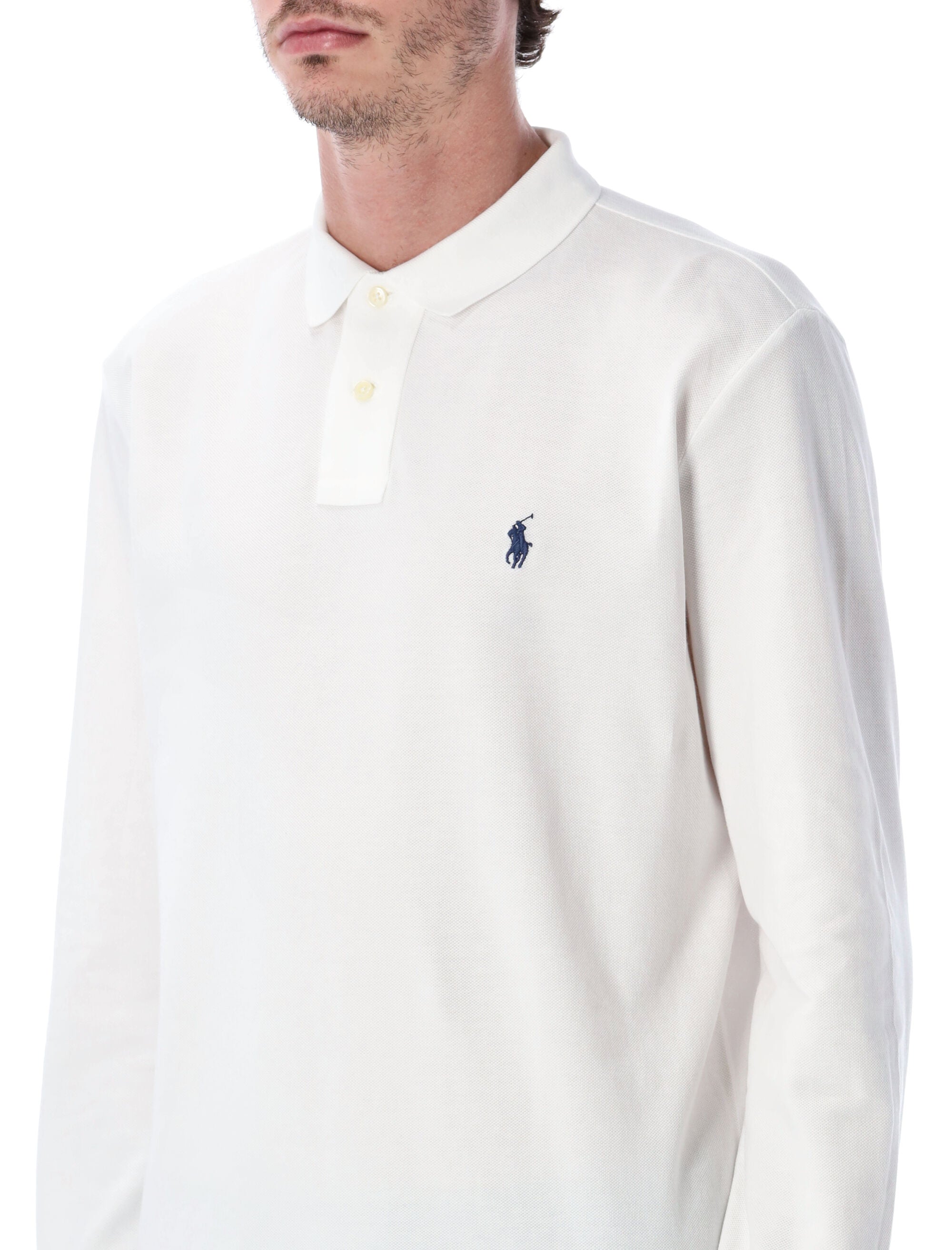 Polo Ralph Lauren long-sleeve cotton piqué shirt custom slim-fit White Tshirt