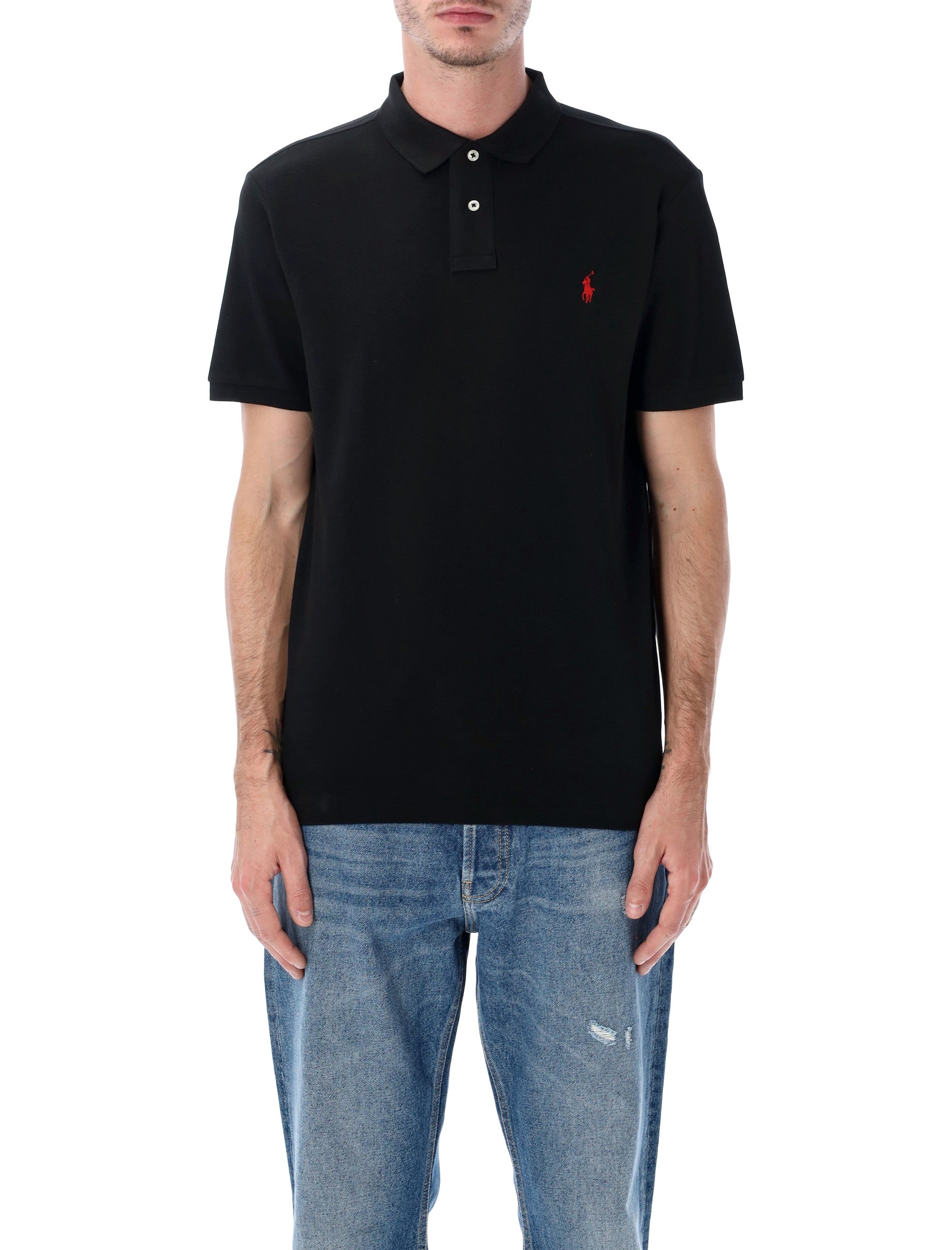 Polo Ralph Lauren slim-fit cotton piqué shirt Black Tshirt
