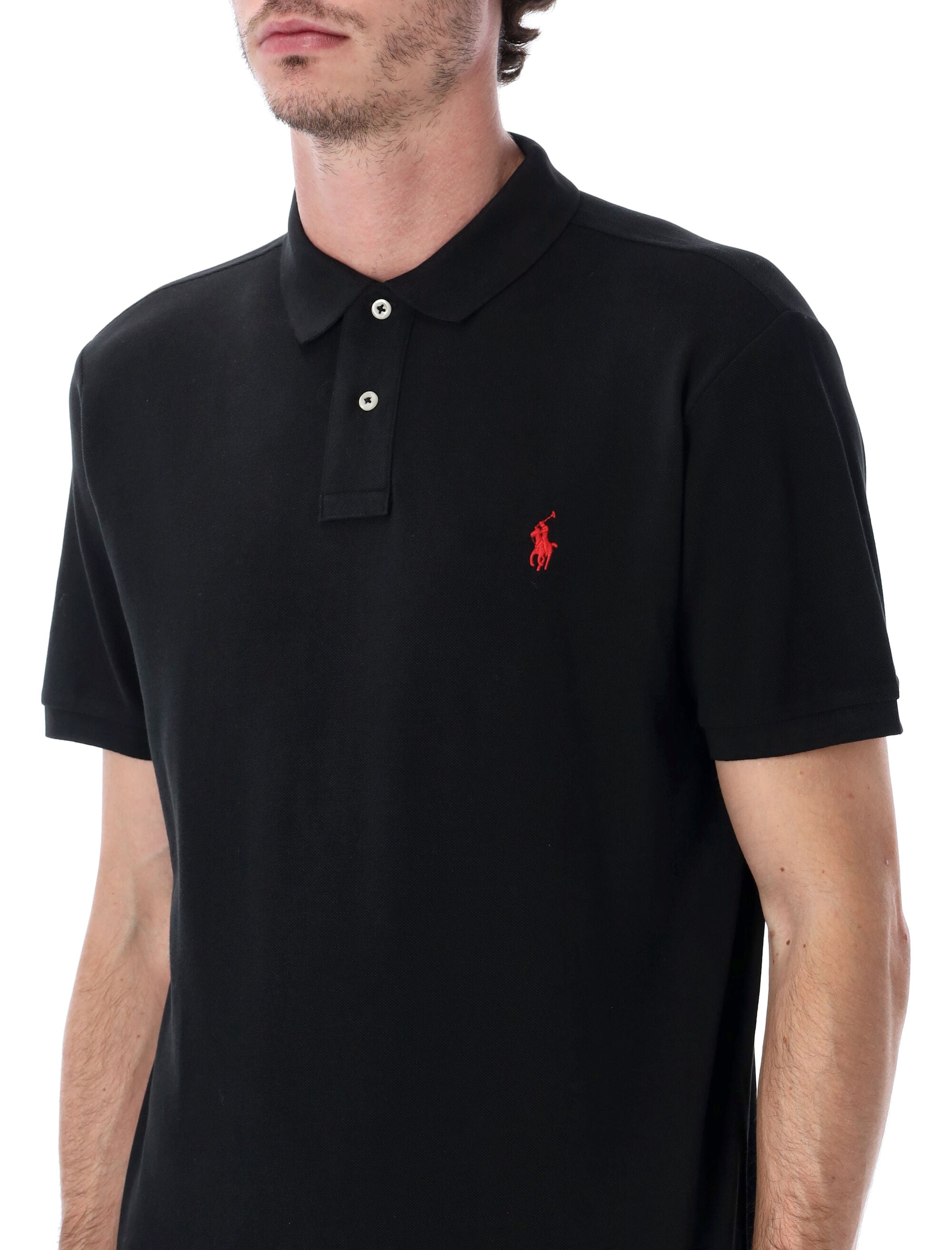 Polo Ralph Lauren slim-fit cotton piqué shirt Black Tshirt