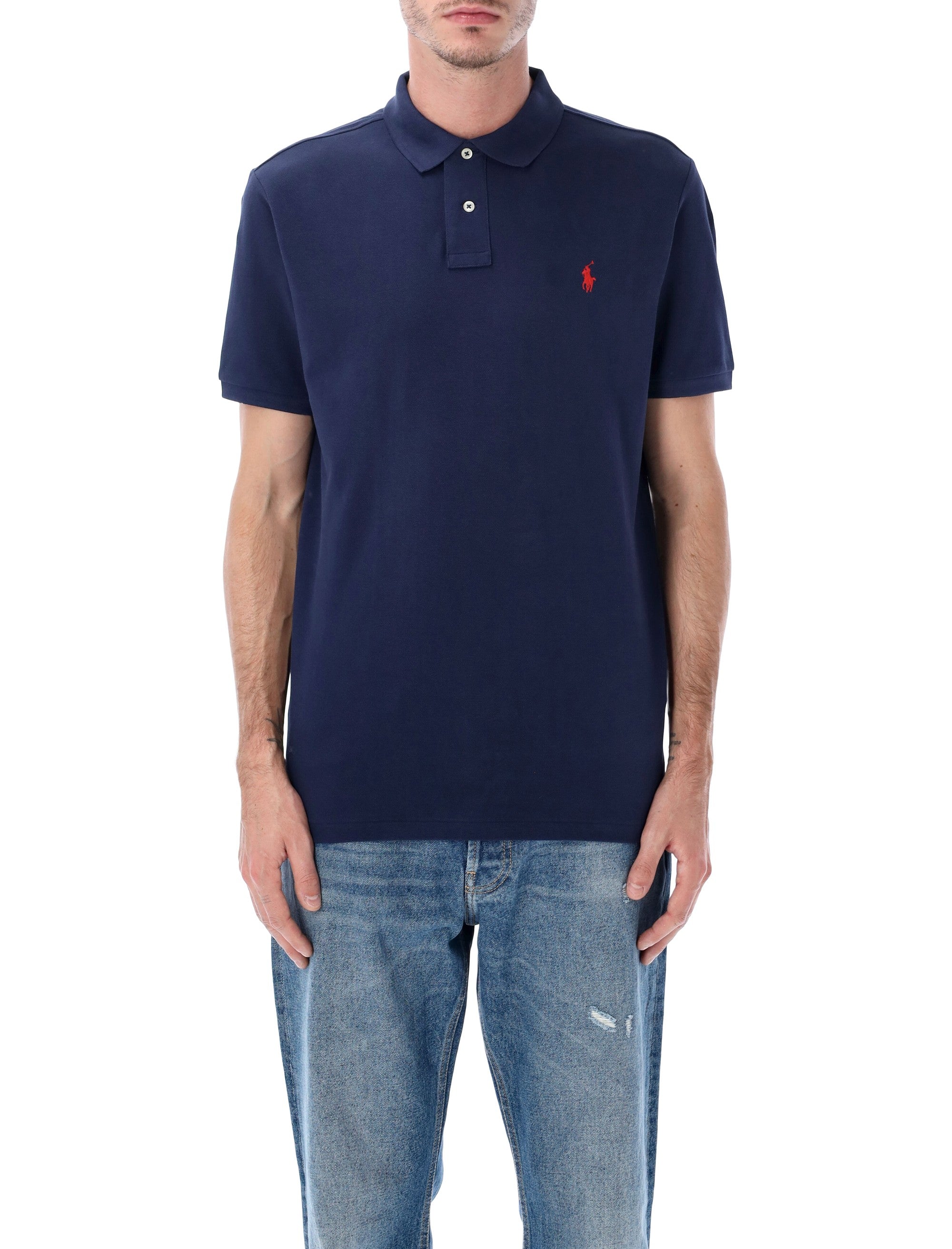 Polo Ralph Lauren slim-fit cotton piqué shirt Cruise Navy Tshirt