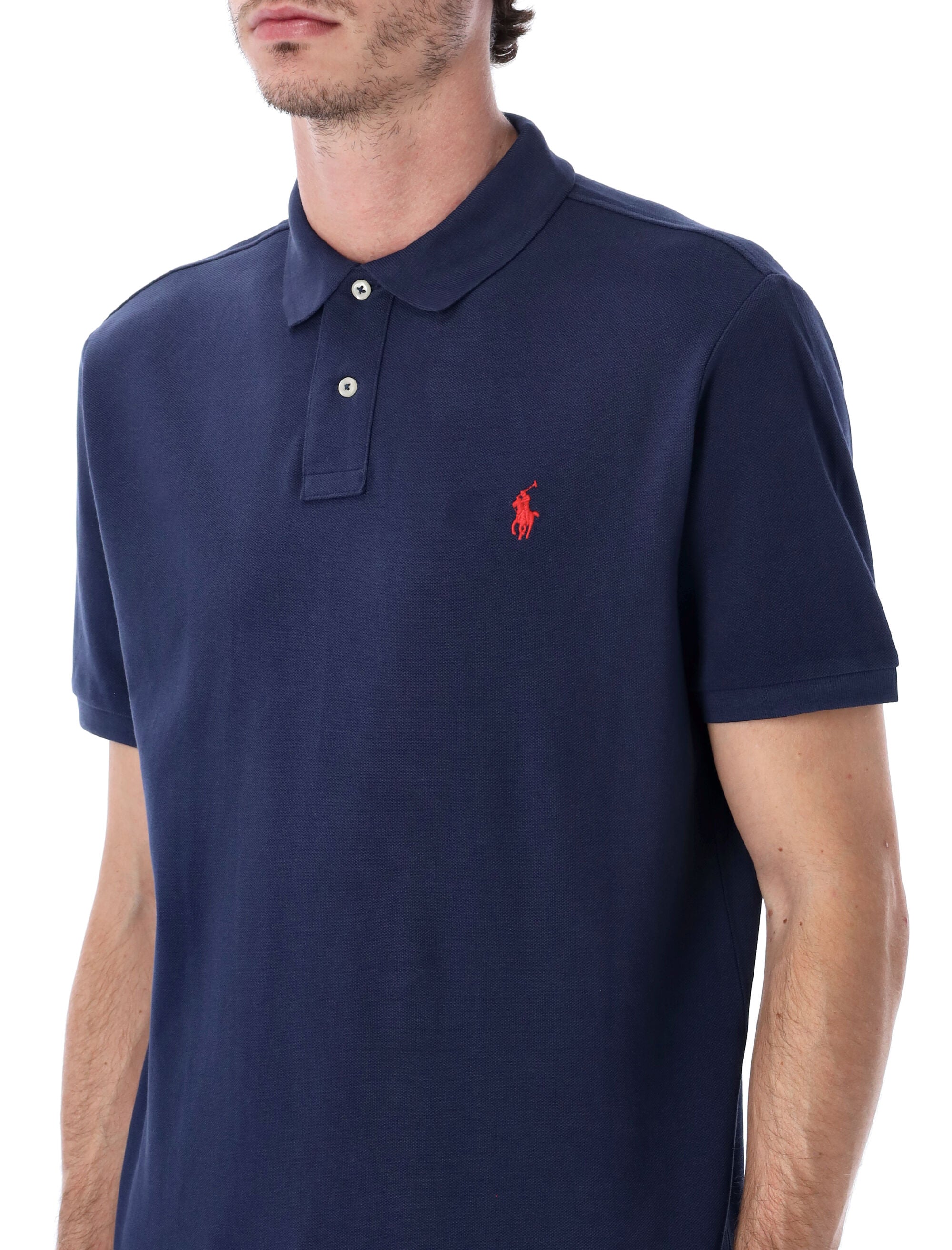 Polo Ralph Lauren slim-fit cotton piqué shirt Cruise Navy Tshirt