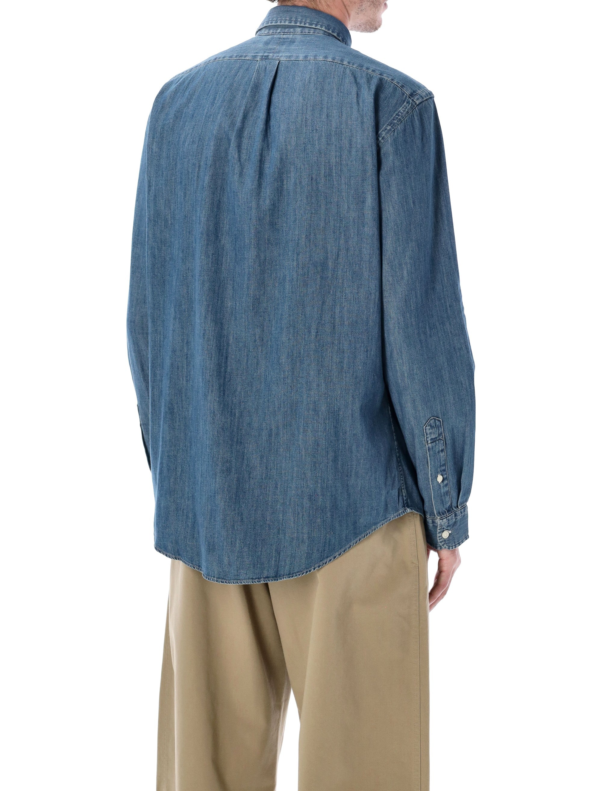 Polo Ralph Lauren blue custom-fit denim shirt Med Cotton