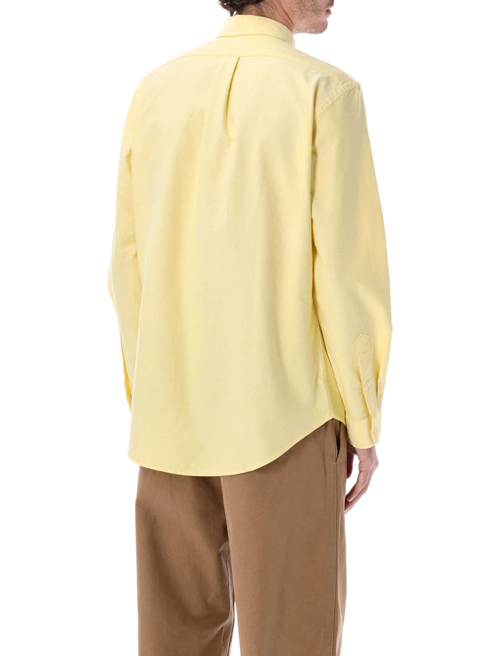 Iconic Custom Fit Oxford Shirt Yellow Cotton