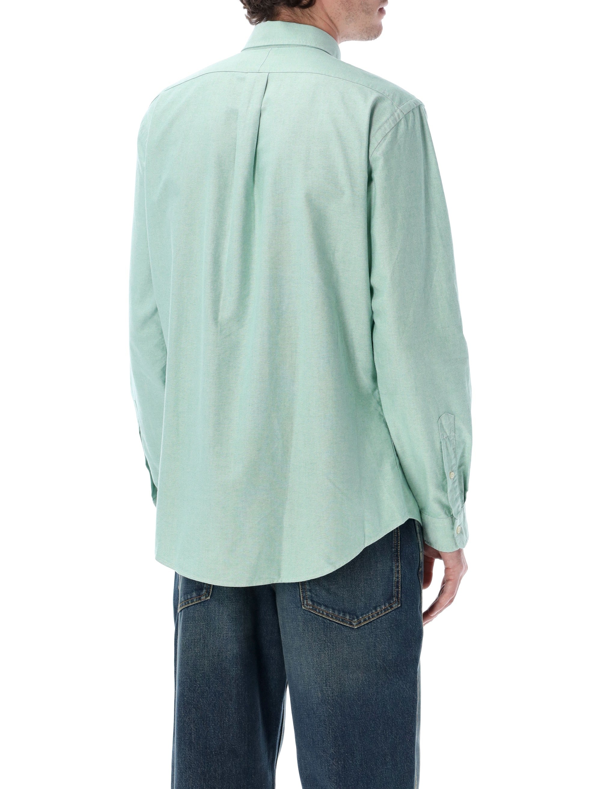 Iconic Custom Fit Oxford Shirt Cruise Green Cotton