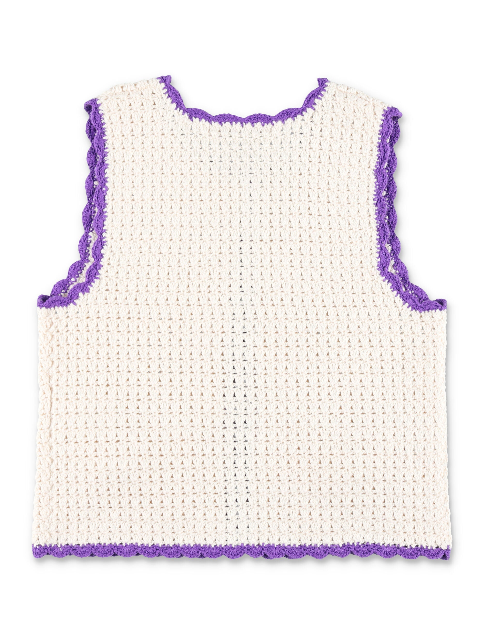 Bonpoint Laila hand-crocheted cotton cardigan Ecru Vest