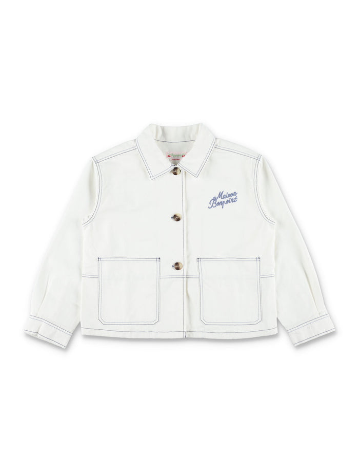 Bonpoint Larity organic denim jacket Ecru Cotton
