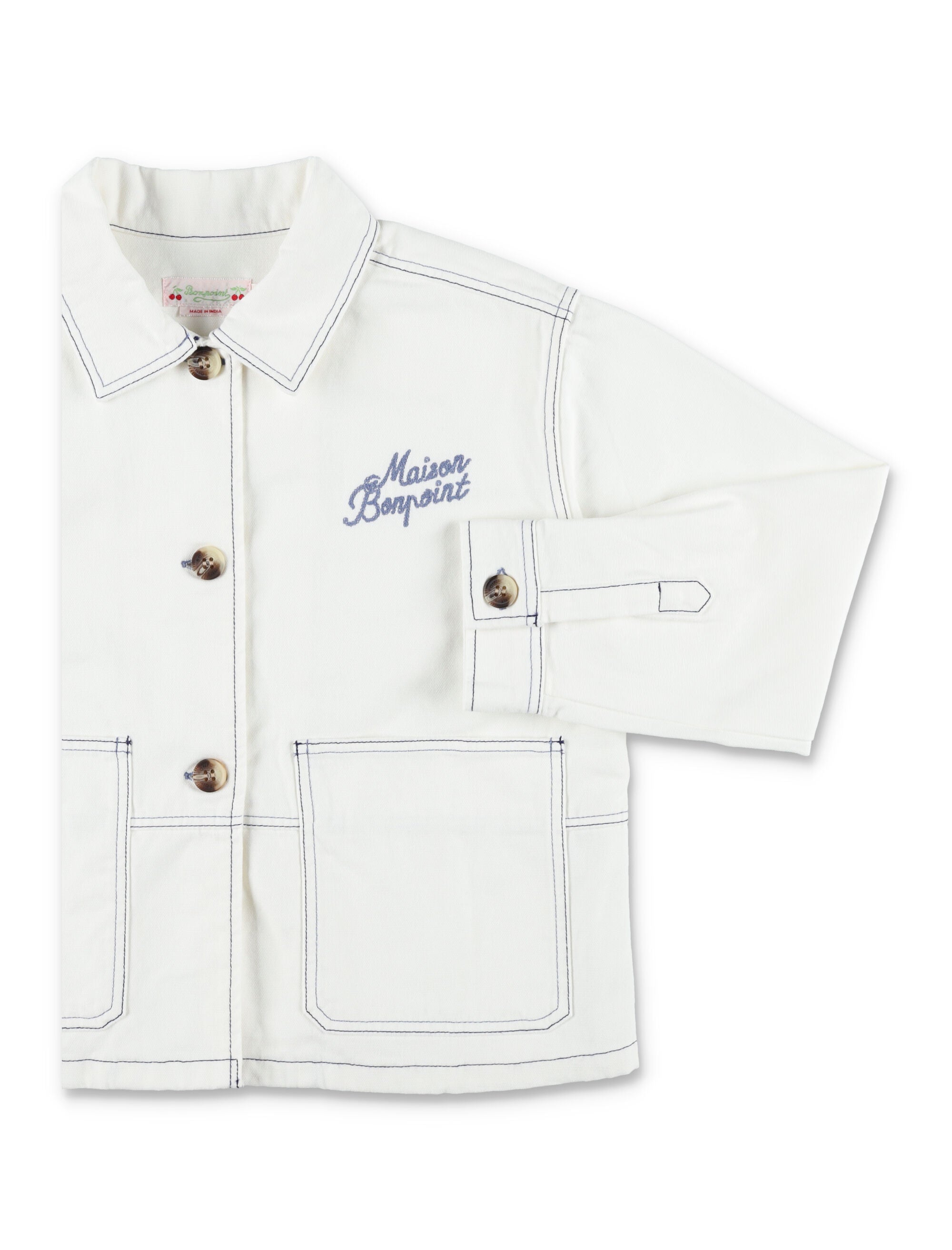 Bonpoint Larity organic denim jacket Ecru Cotton