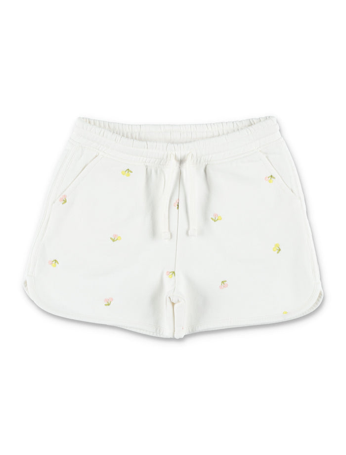 Bonpoint organic cotton Caroline Cherry sweatshorts Ecru Short