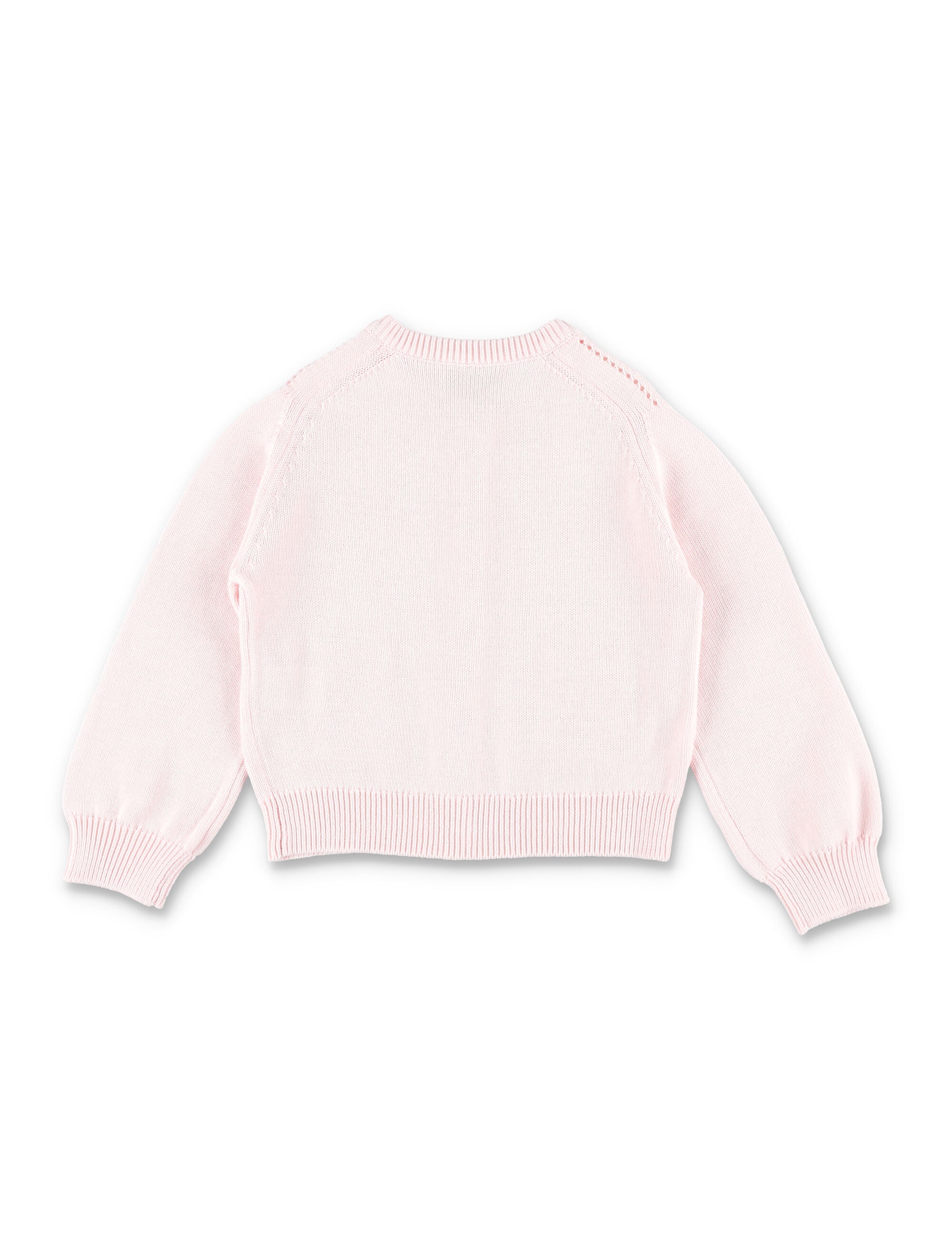Bonpoint Cherry cotton knit cardigan for girls Upb Rose Petale Organic