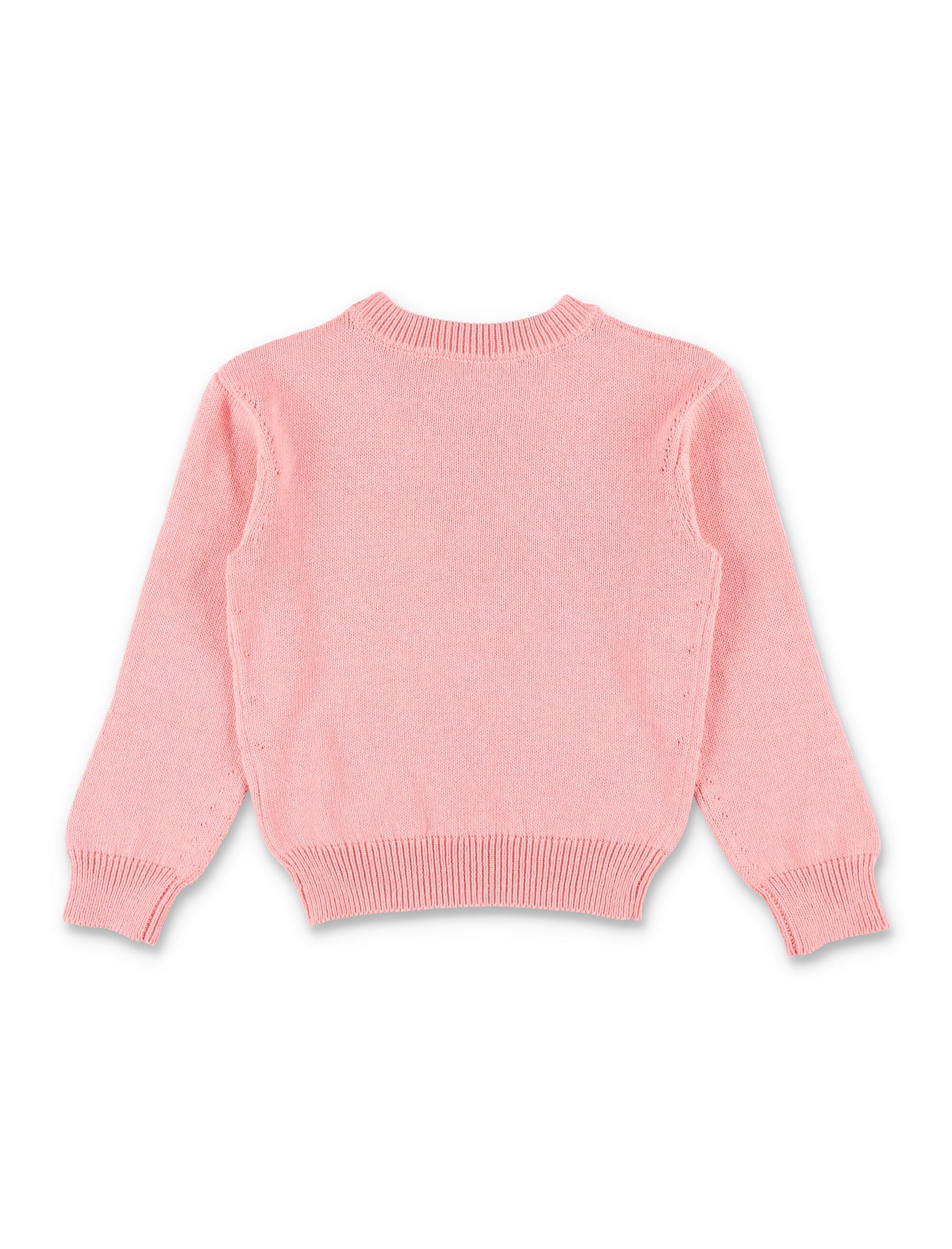 Bonpoint Cherry knit cotton pullover for girls Rose Bonbon Sweater