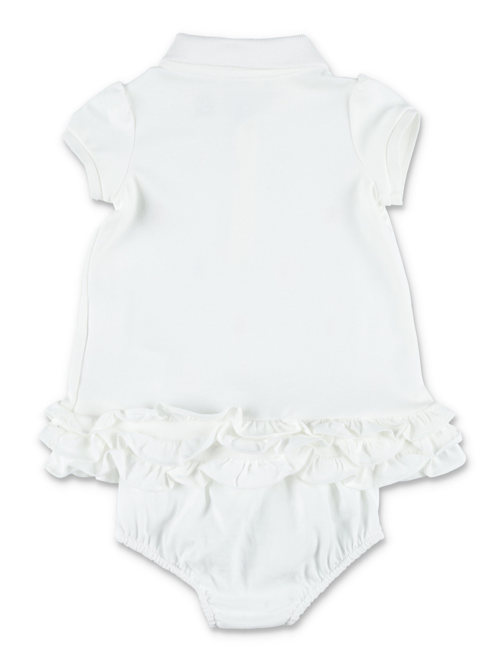 Baby girl Polo Ralph Lauren ruffled dress with bloomer White Cotton