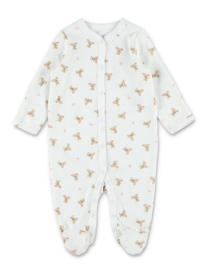 Polo Ralph Lauren baby girl Bear cotton coverall White Jumpsuit