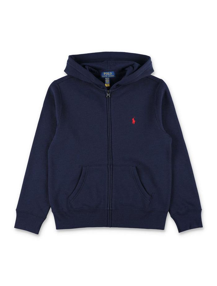 Polo Ralph Lauren kids full-zip hoodie Cruise Navy Cotton Sweatshirt