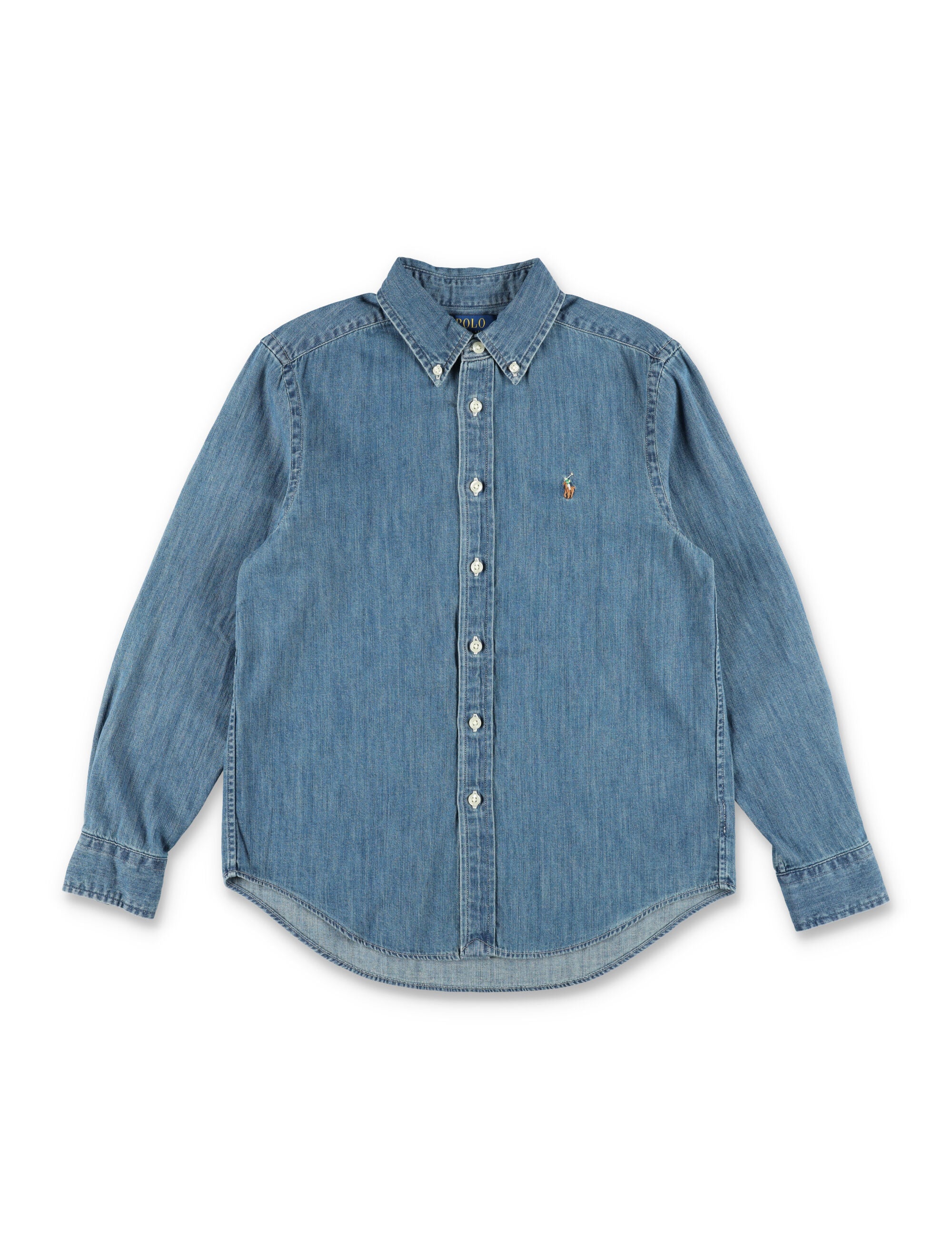 Polo Ralph Lauren girls indigo cotton Chambray Shirt Blue