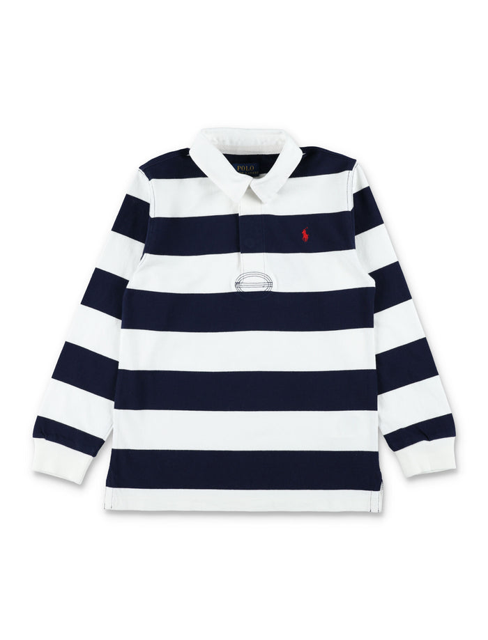 The Iconic cotton Rugby shirt Polo Ralph Lauren for kids White/navy T-shirt
