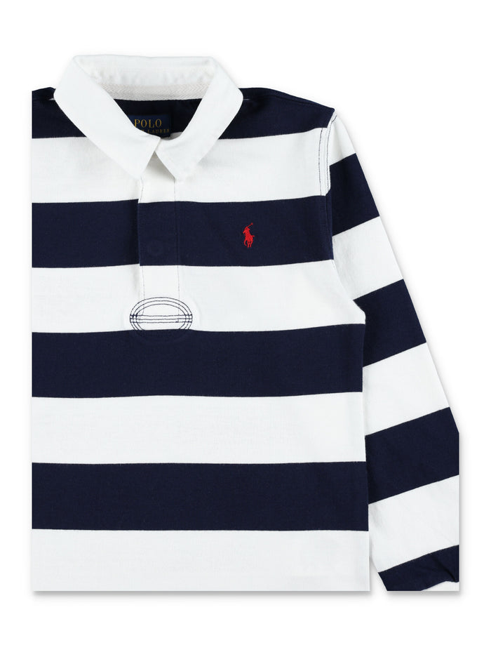 The Iconic cotton Rugby shirt Polo Ralph Lauren for kids White/navy T-shirt