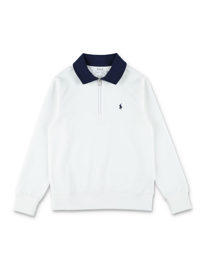 Polo Ralph Lauren half-zip kids sweatshirt White Cotton