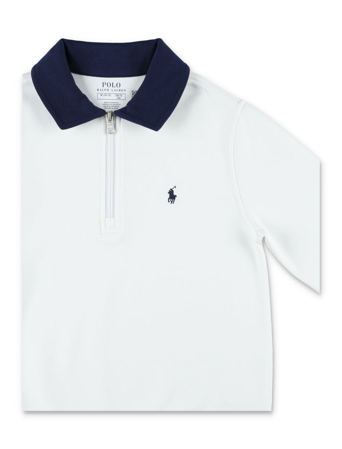 Polo Ralph Lauren half-zip kids sweatshirt White Cotton