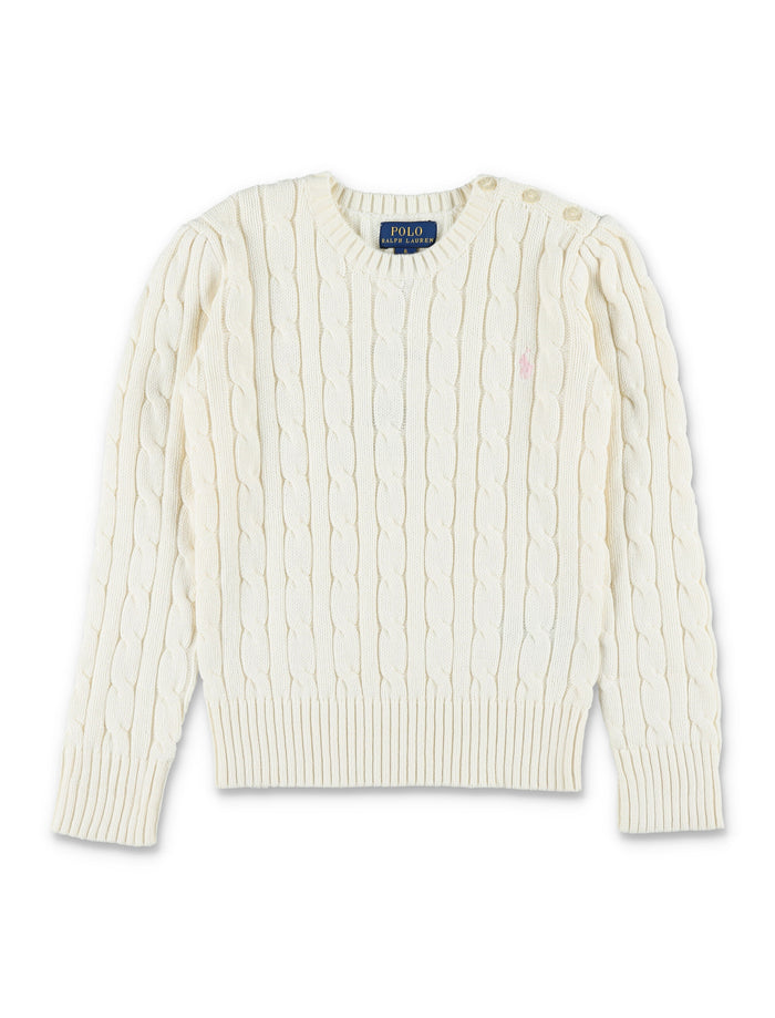 Polo Ralph Lauren cable-knit cotton sweater for girls White