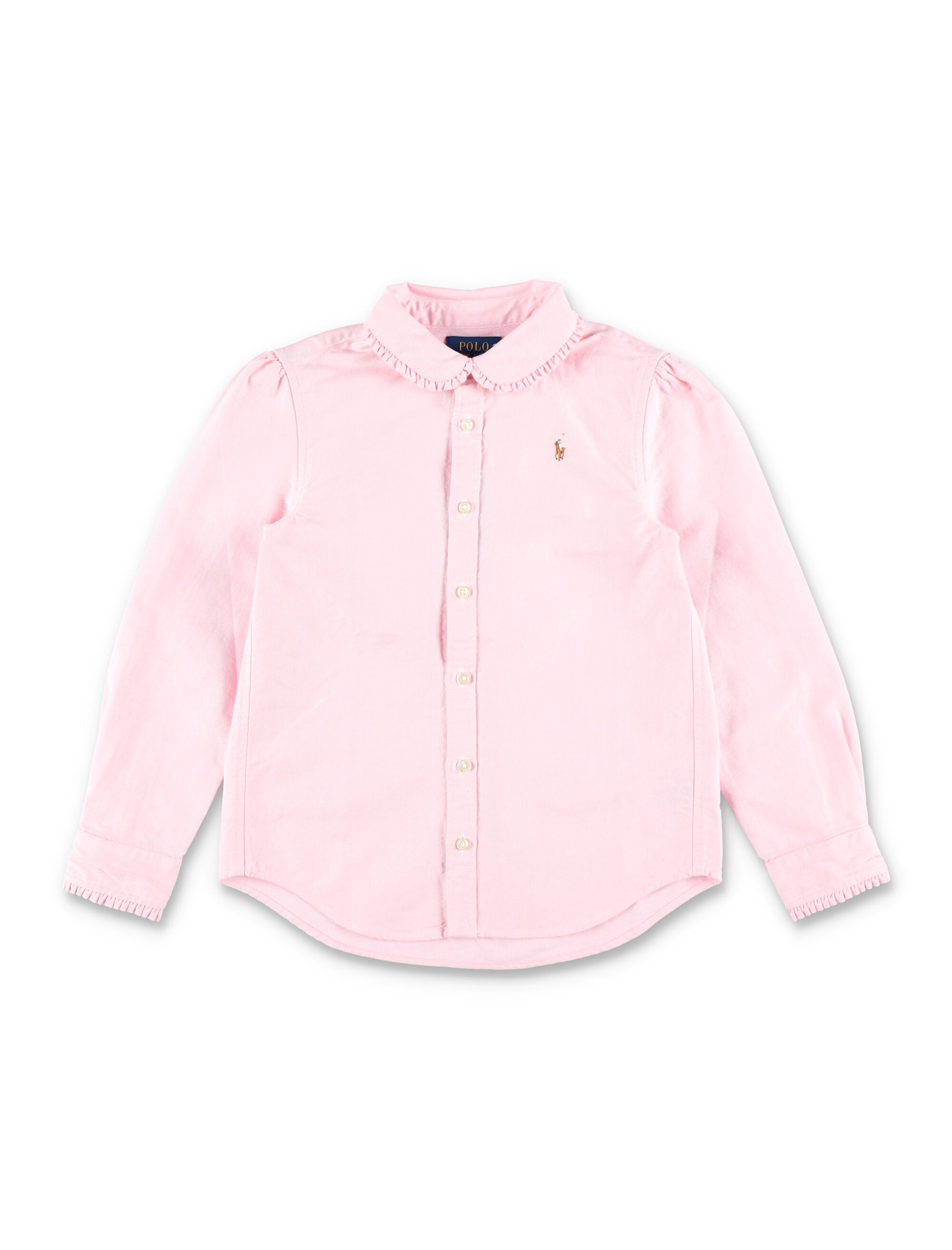 Polo Ralph Lauren girls ruffled cotton Oxford shirt Pink