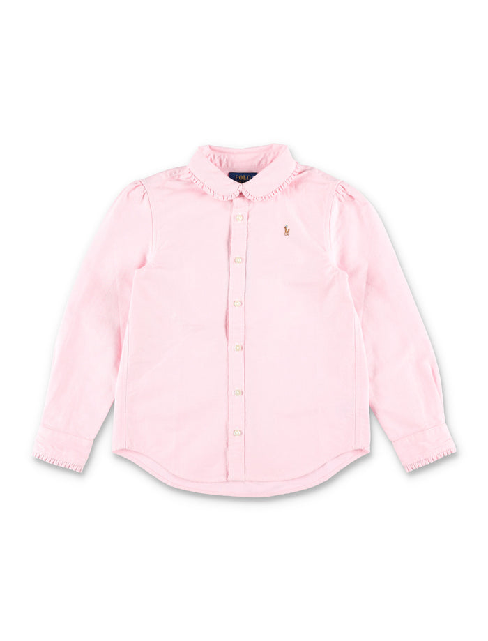 Polo Ralph Lauren girls ruffled cotton Oxford shirt Pink
