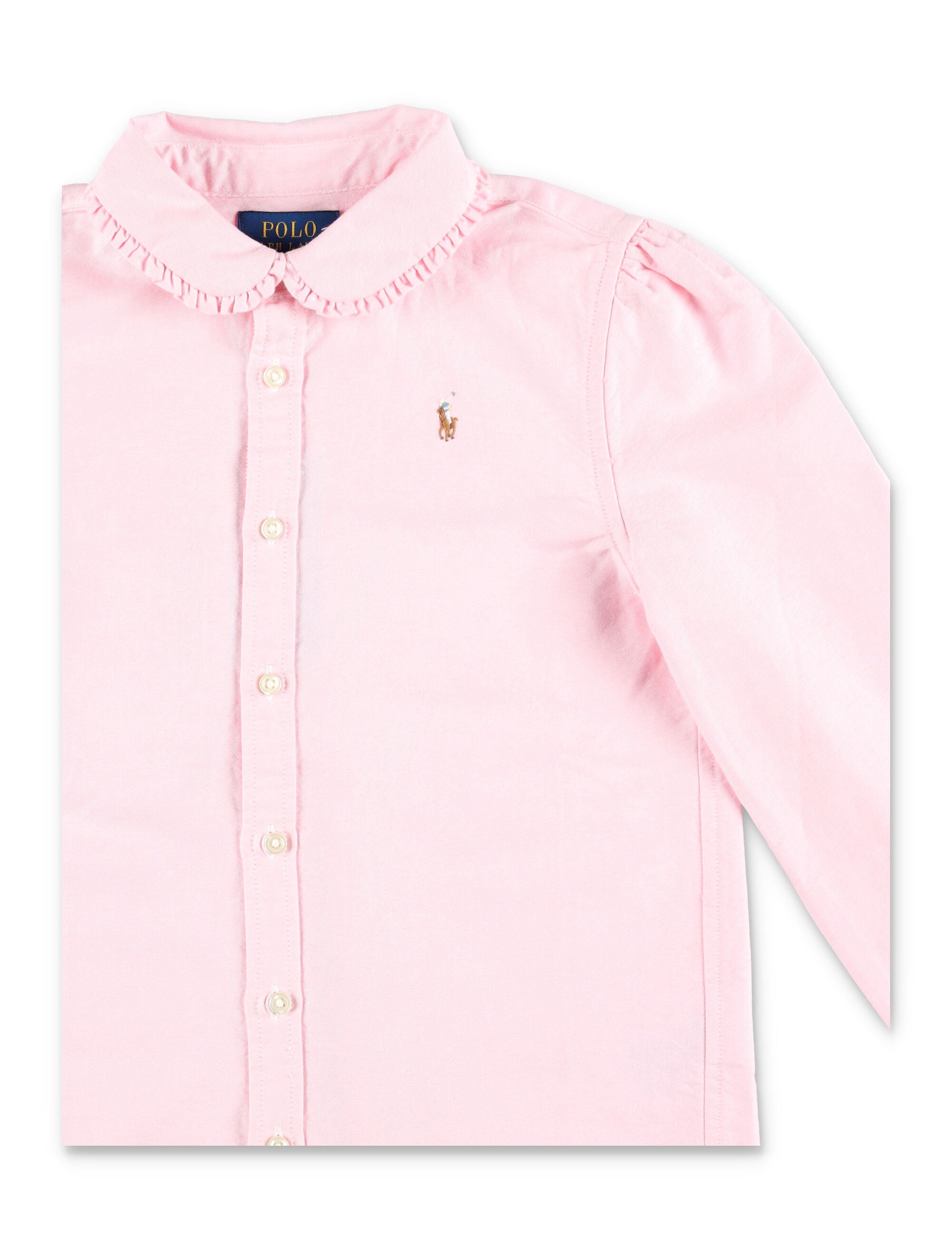 Polo Ralph Lauren girls ruffled cotton Oxford shirt Pink