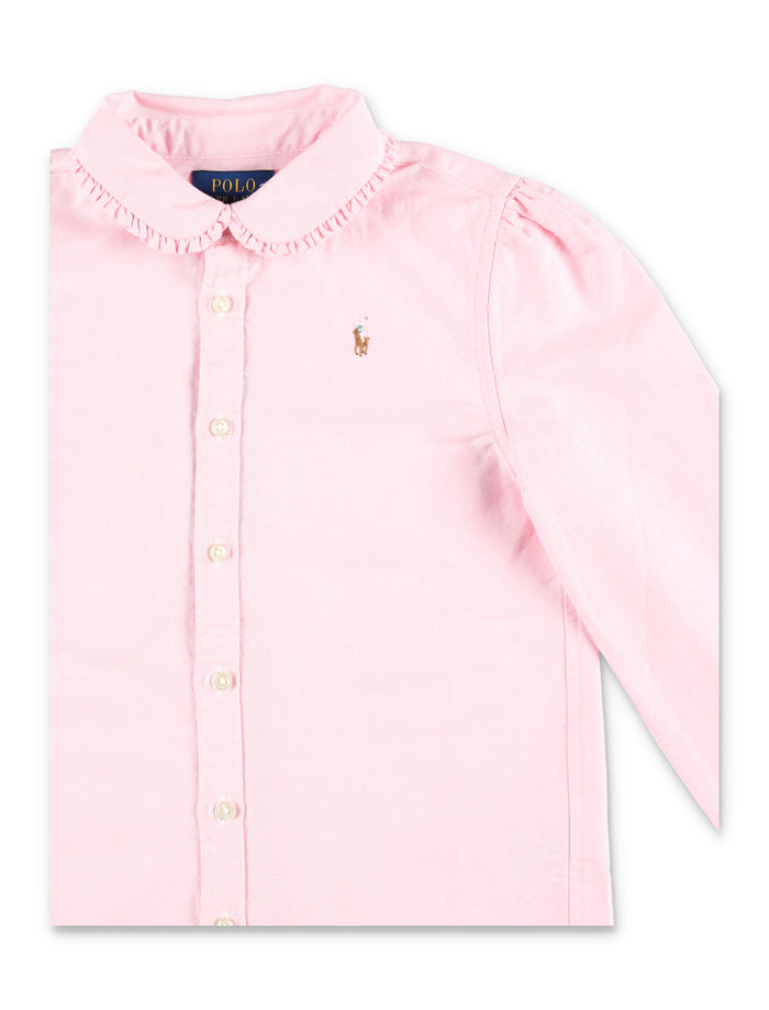 Polo Ralph Lauren girls ruffled cotton Oxford shirt Pink