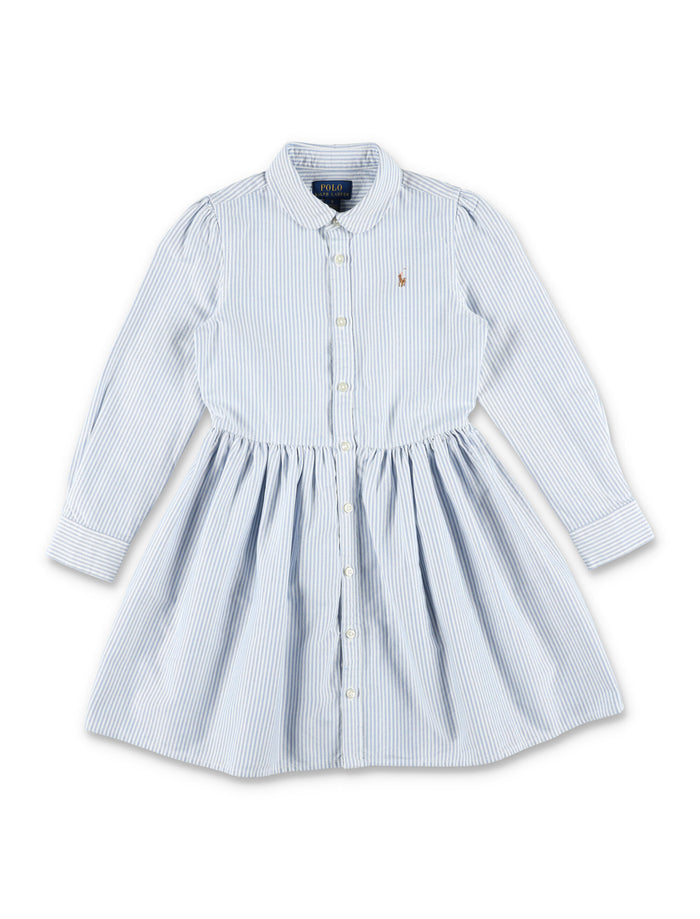 Polo Ralph Lauren girls striped cotton Oxford shirtdress Blue/white Shirt