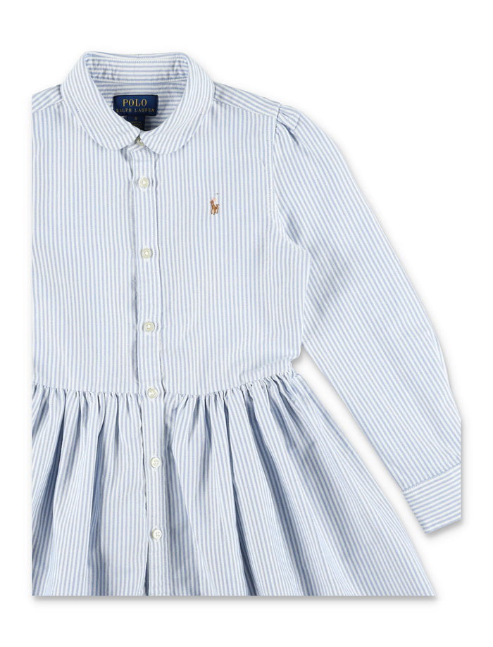 Polo Ralph Lauren girls striped cotton Oxford shirtdress Blue/white Shirt