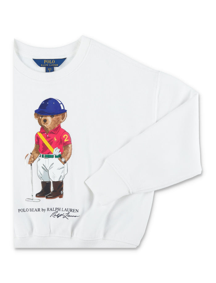 Polo Ralph Lauren kids Bear sweatshirt White Cotton