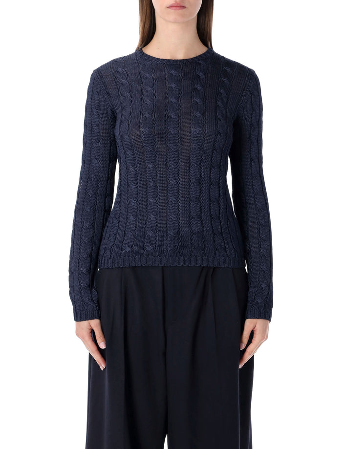 Ralph Lauren silk cable-knit sweater Icon Navy (tussah)
