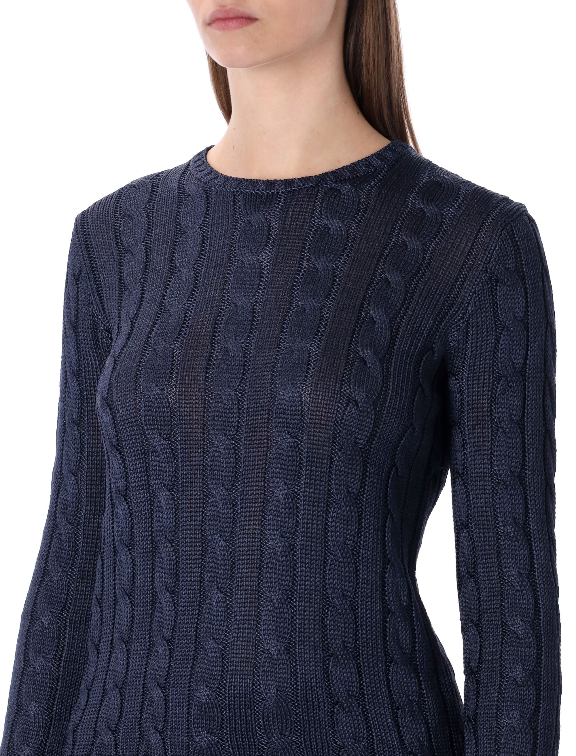 Ralph Lauren silk cable-knit sweater Icon Navy (tussah)