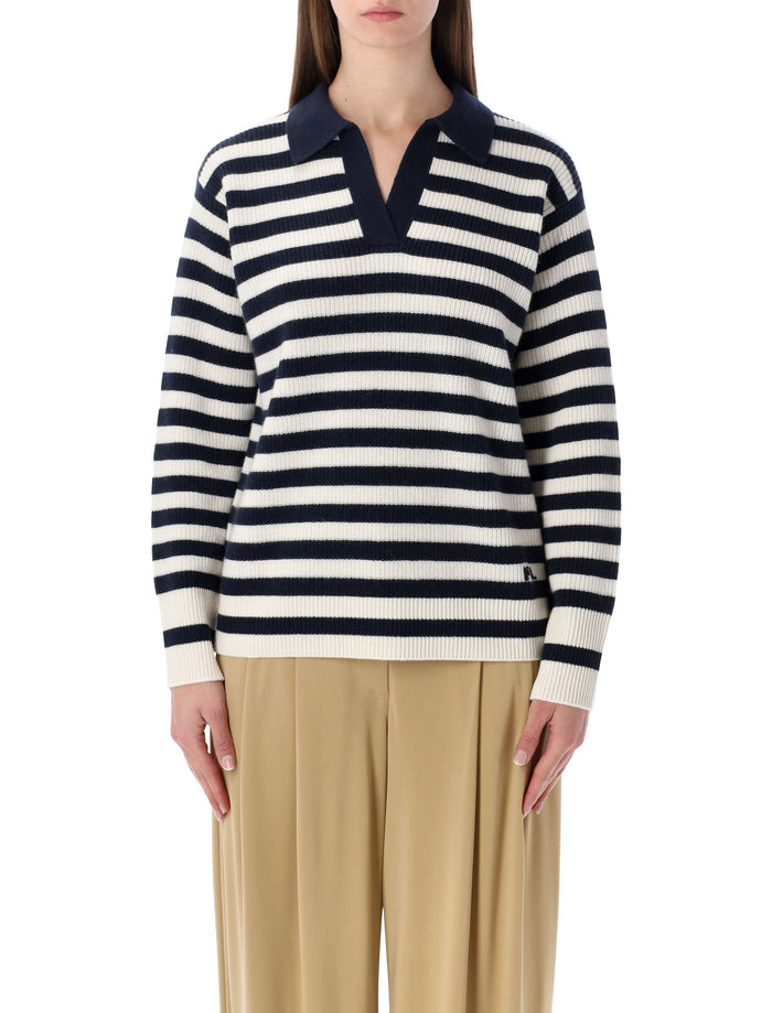 Ralph Lauren striped cashmere polo jumper Icon Navy Cream Sweater