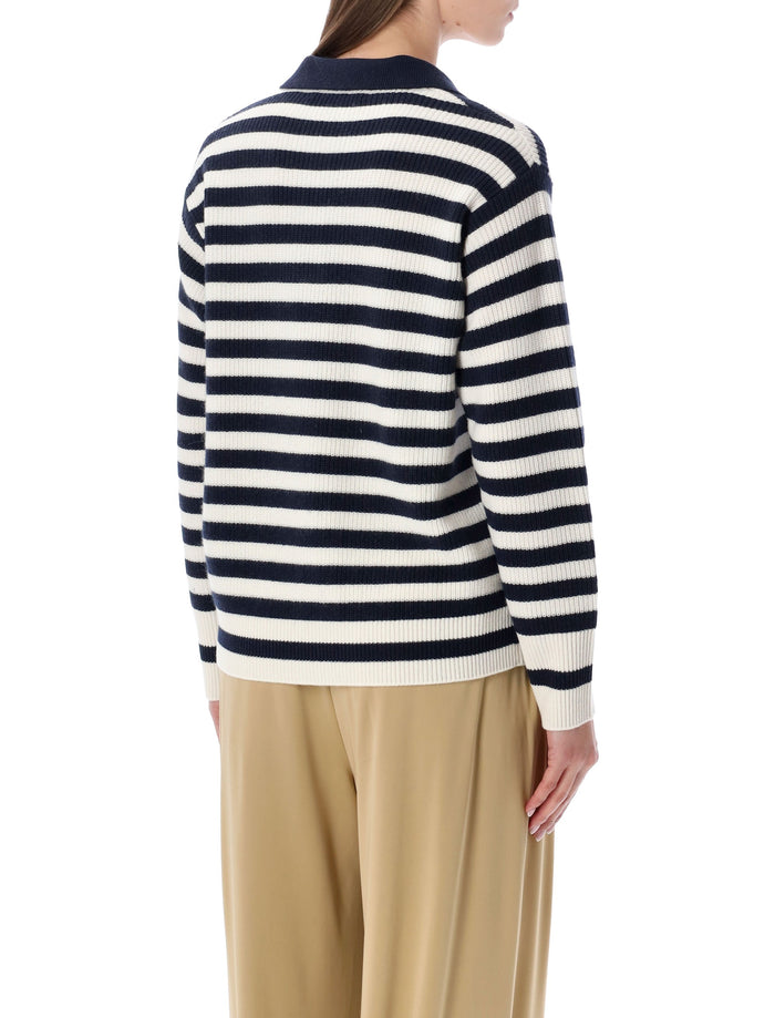 Ralph Lauren striped cashmere polo jumper Icon Navy Cream Sweater