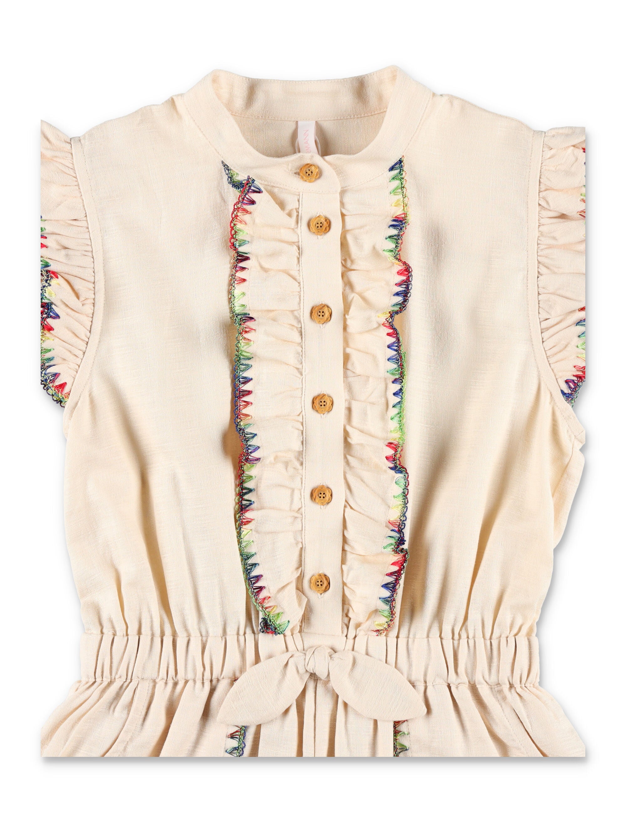 Kid - Lucky frill playsuit Ivory Cotton
