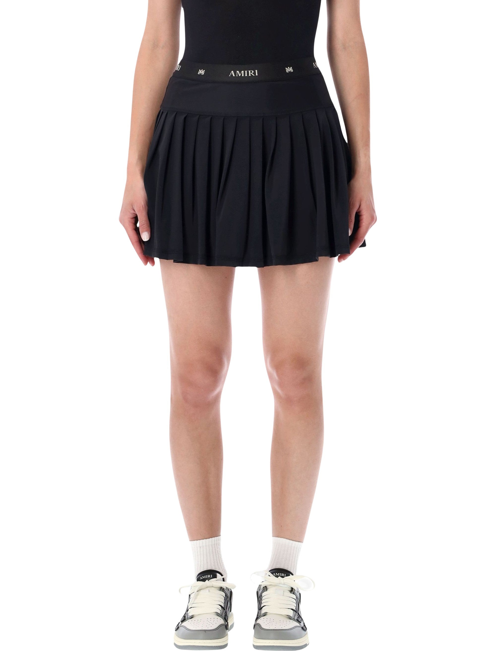 Amiri Ma Pleated Mini Skirt Black Polyamide