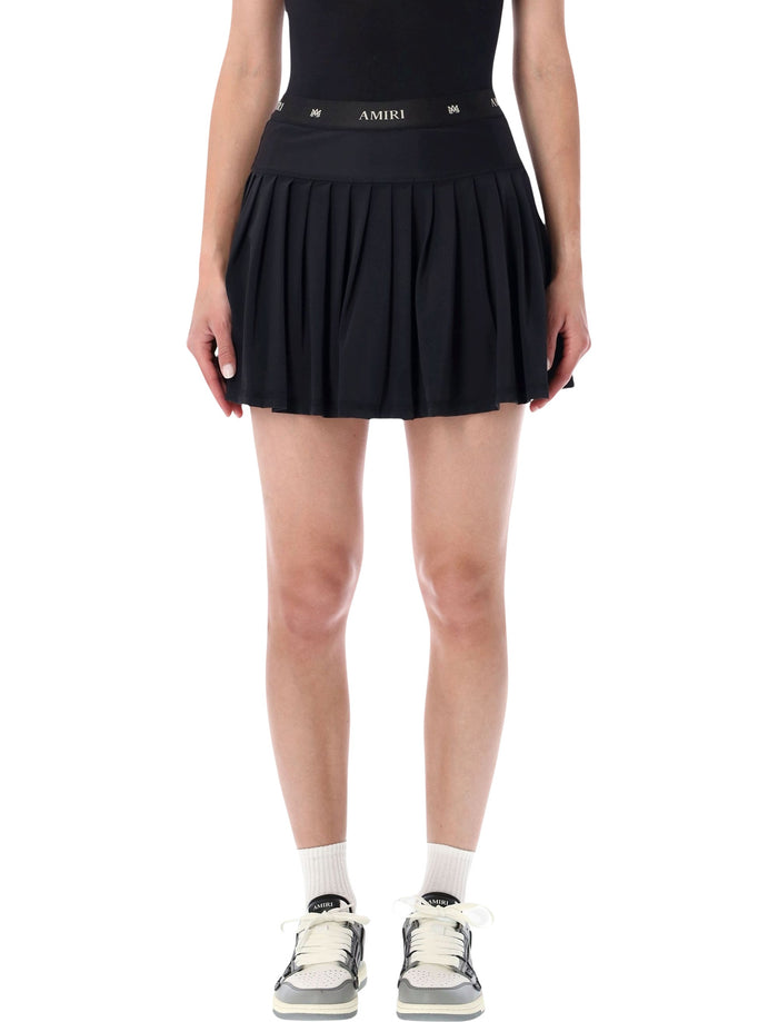 Amiri Ma Pleated Mini Skirt Black Polyamide