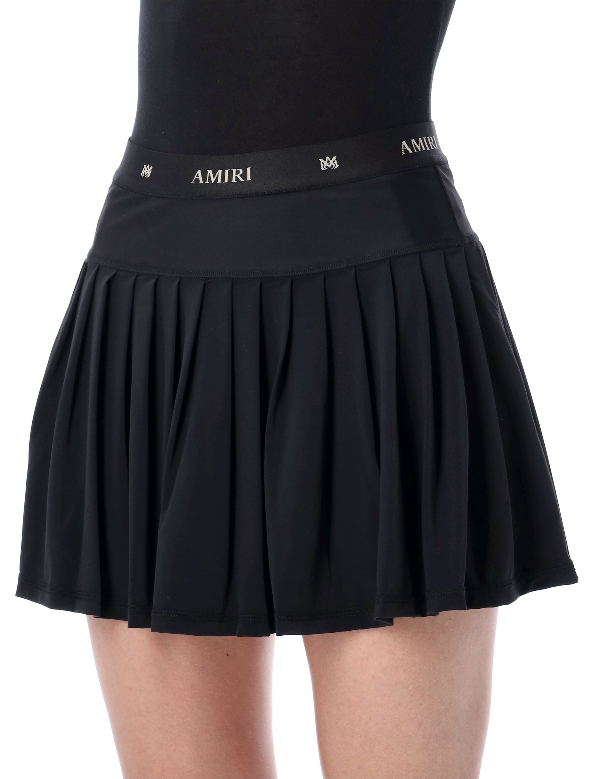 Amiri Ma Pleated Mini Skirt Black Polyamide
