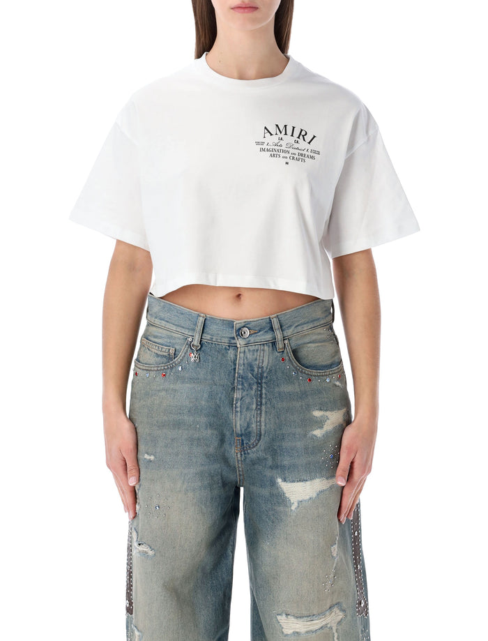 Amiri Arts District cropped cotton tee White T-shirt