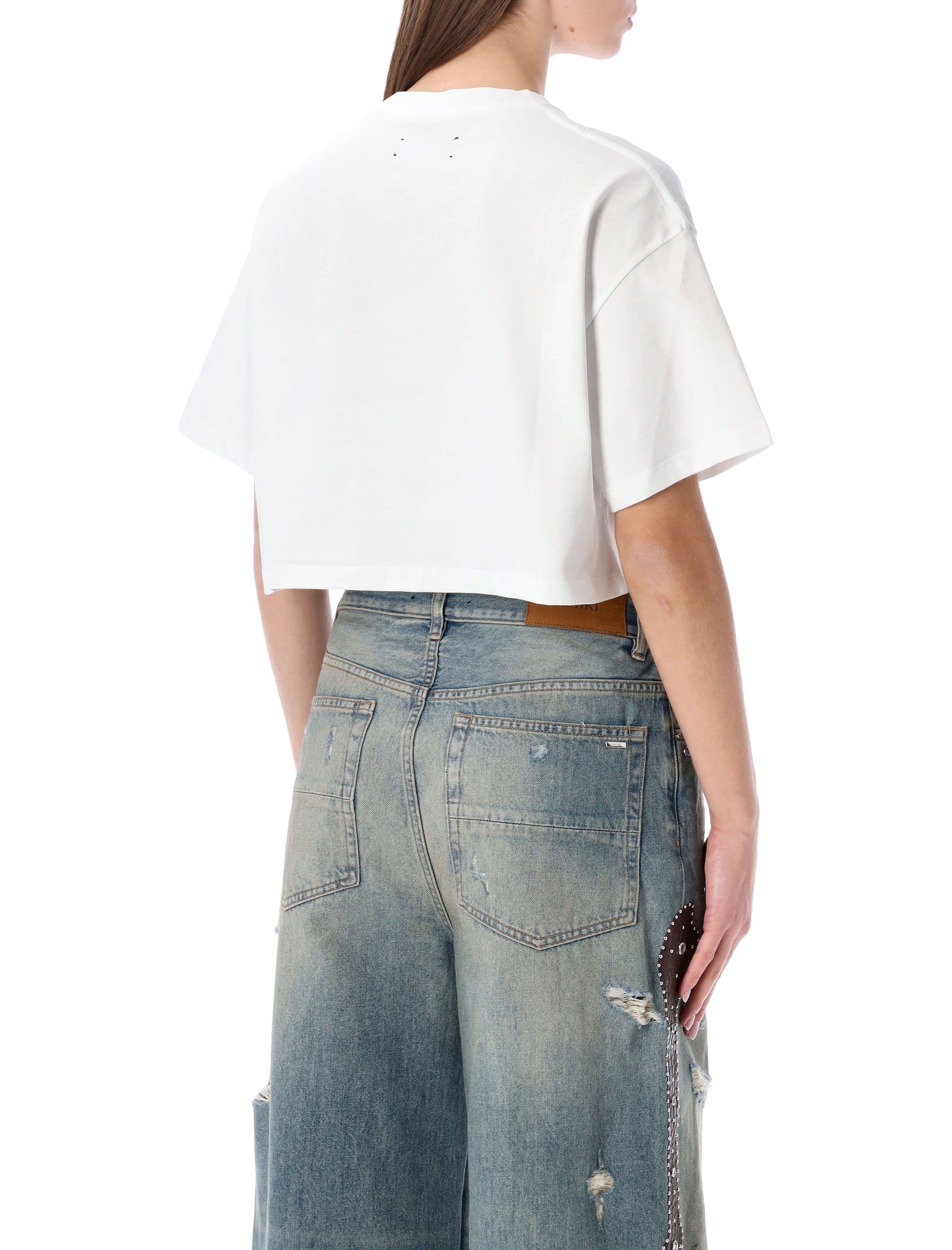 Amiri Arts District cropped cotton tee White T-shirt