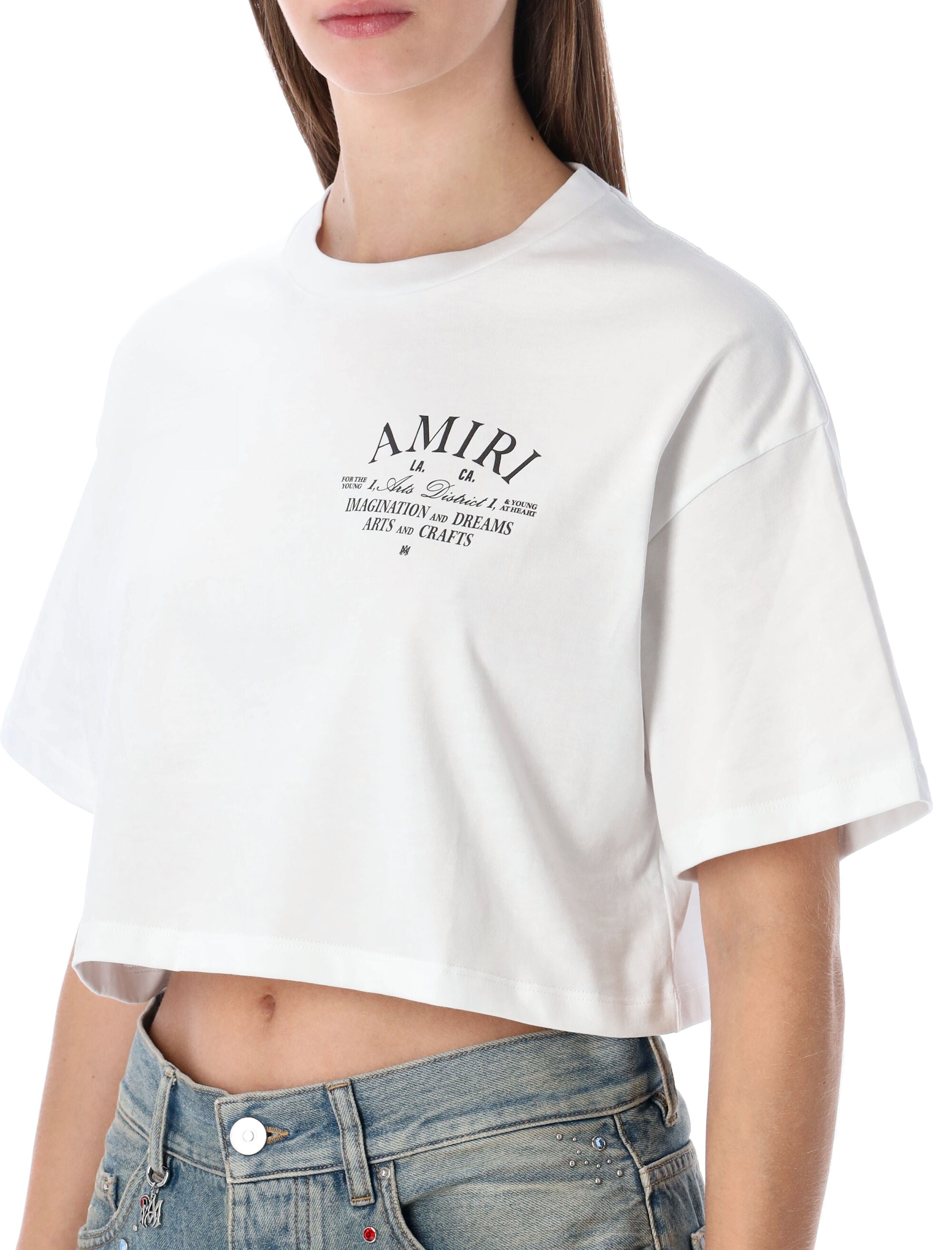 Amiri Arts District cropped cotton tee White T-shirt