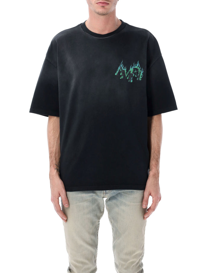 Amiri Crystal Flames oversized tee Black Cotton Tshirt