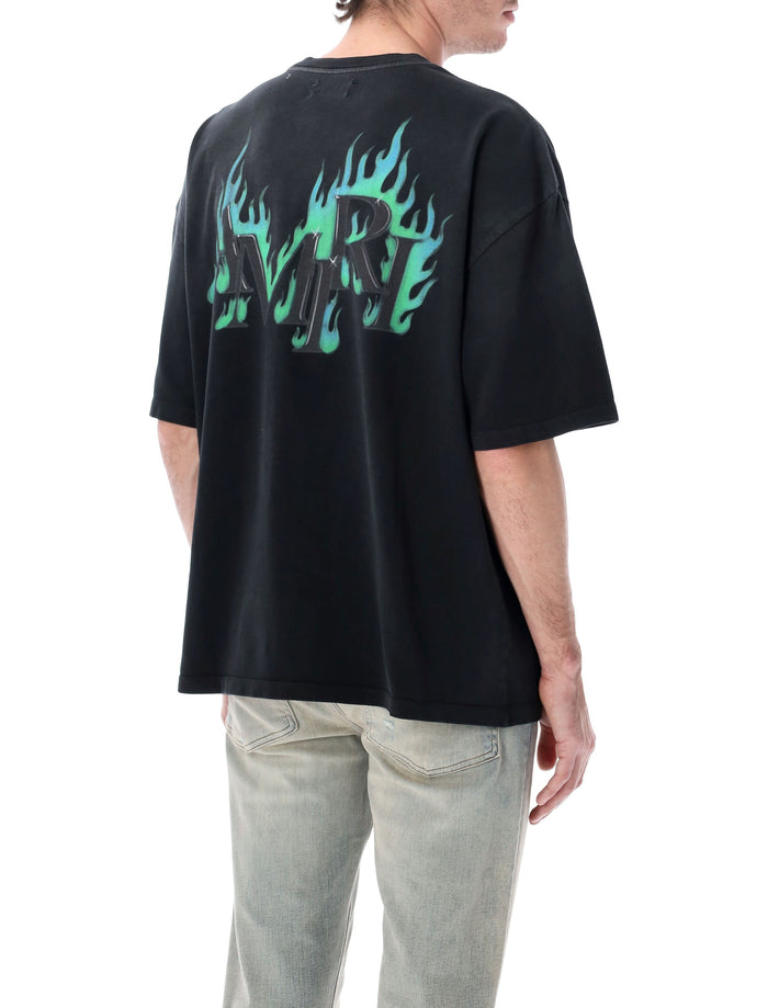 Amiri Crystal Flames oversized tee Black Cotton Tshirt