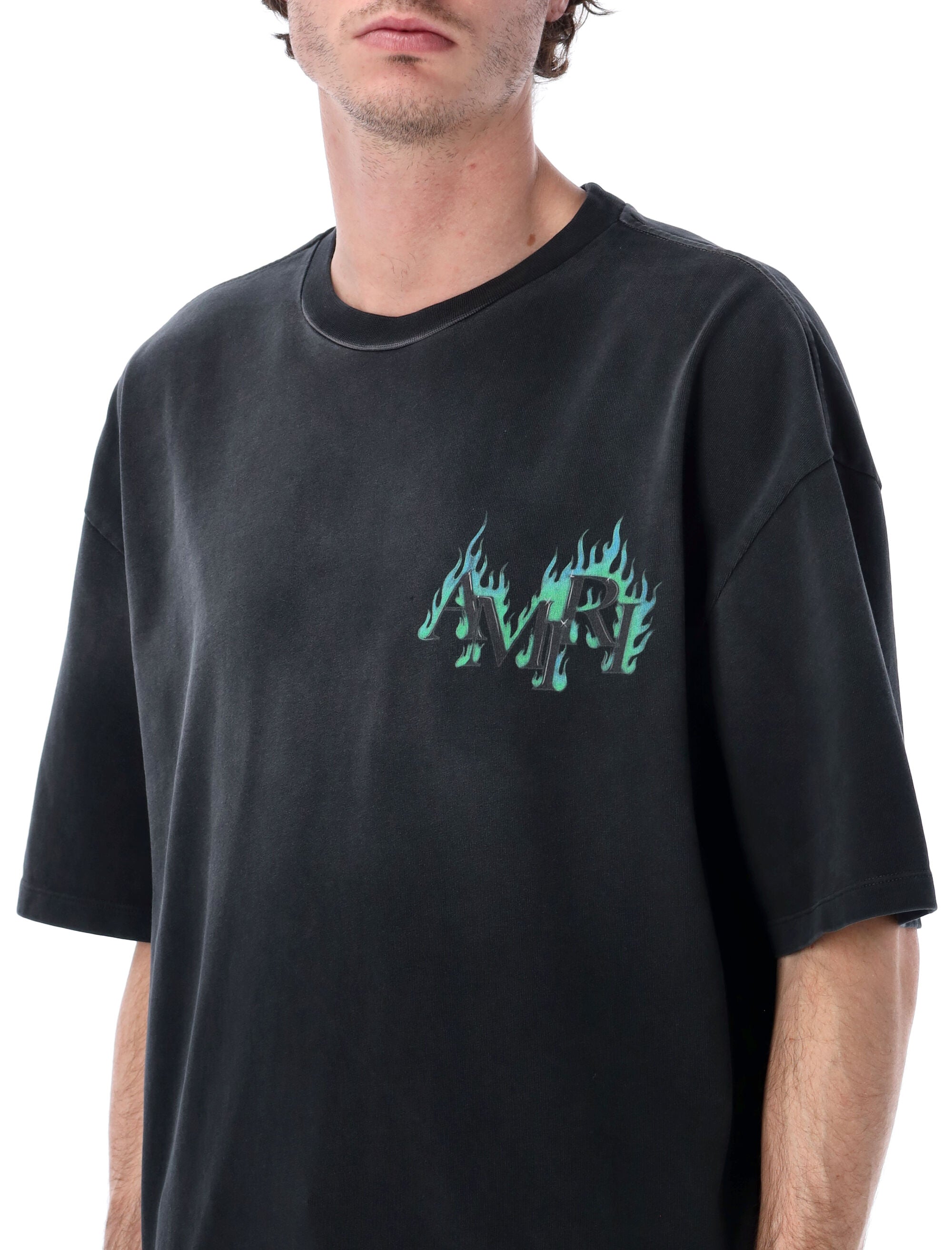 Amiri Crystal Flames oversized tee Black Cotton Tshirt