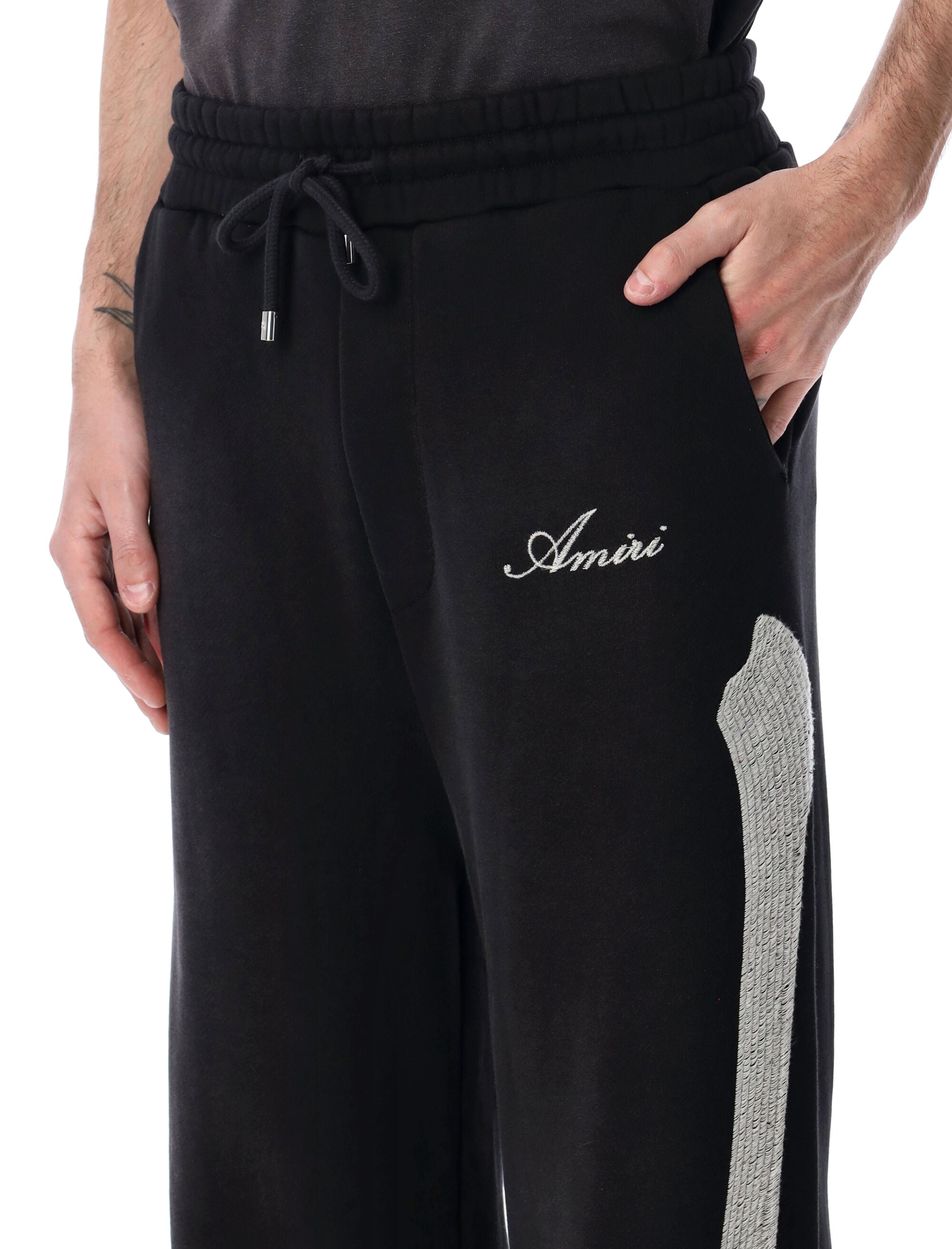 Amiri Bones Oversized Cotton Sweatpants Black